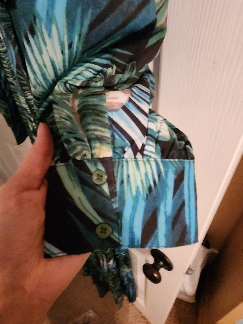 Green Tropical Maxi Dress V-Neck - Picture 5 of 7